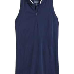 NWOT Athleta Momentum Polo Tank Top in Navy Blue & White, Small